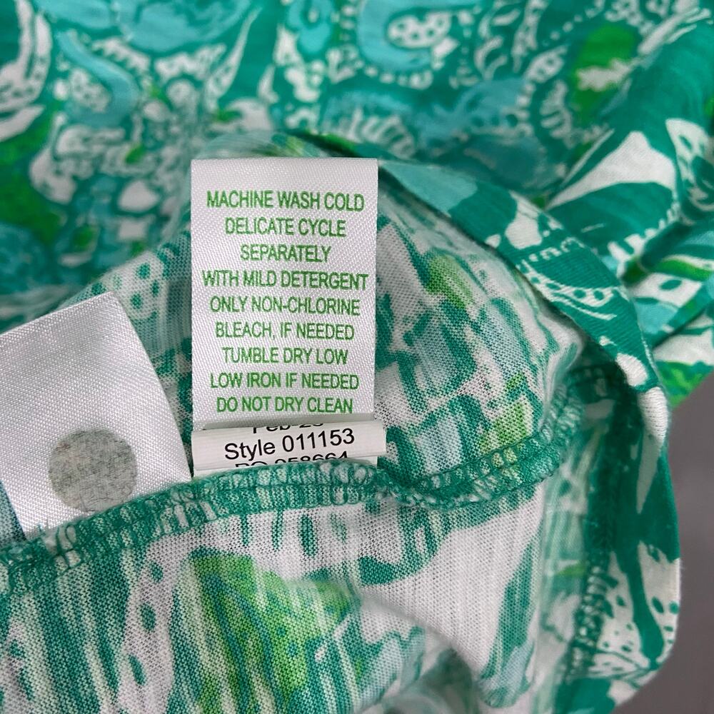 Lilly Pulitzer Sleeveless Cotton Top Green Size XXL - Picture 7 of 7